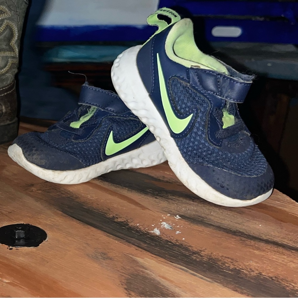 Nike blue and green Infant Sneakers